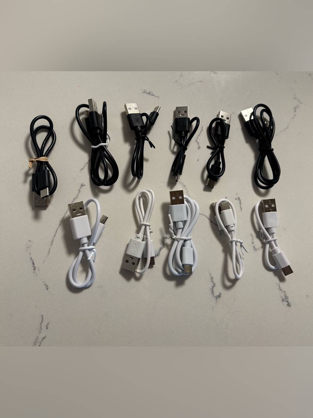 Lot of 11 Small USB to Type C Charging Cables, New